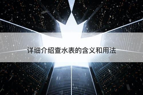 详细介绍查水表的含义和用法