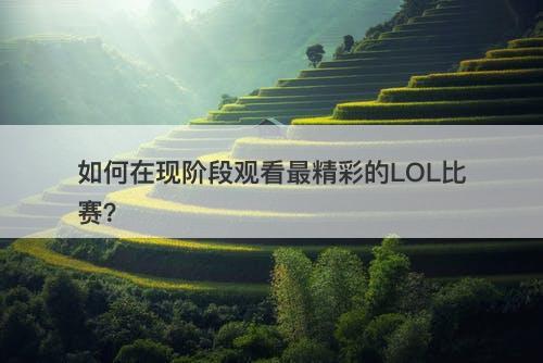 如何在现阶段观看最精彩的LOL比赛？