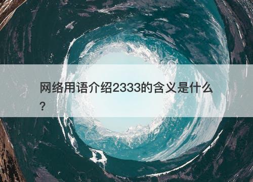 网络用语介绍2333的含义是什么？