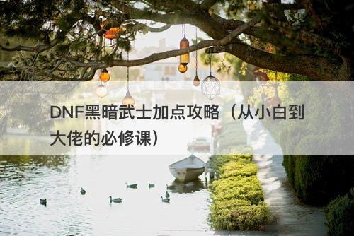 DNF黑暗武士加点攻略（从小白到大佬的必修课）
