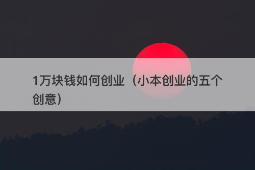 1万块钱如何创业（小本创业的五个创意）
