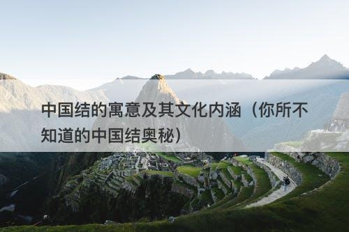 中国结的寓意及其文化内涵（你所不知道的中国结奥秘）