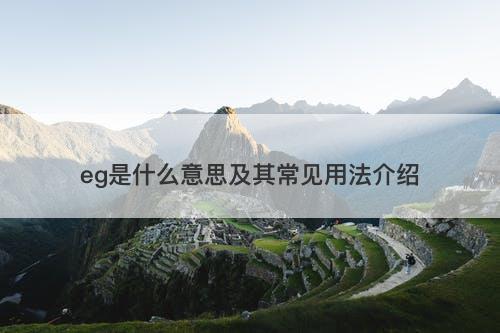eg是什么意思及其常见用法介绍