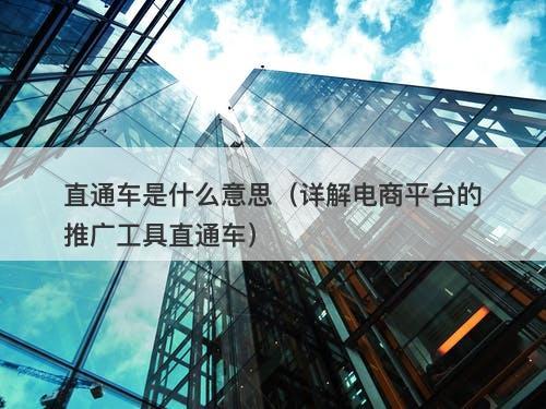 直通车是什么意思（详解电商平台的推广工具直通车）