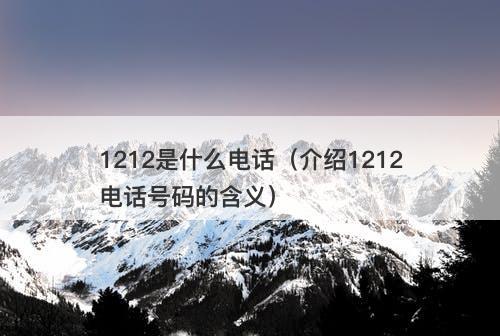 1212是什么电话（介绍1212电话号码的含义）