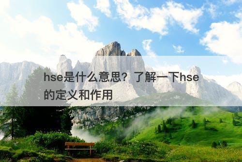 hse是什么意思？了解一下hse的定义和作用
