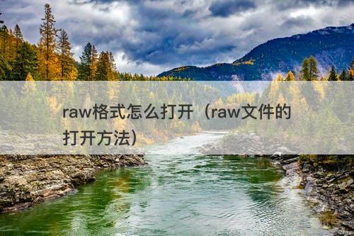 raw格式怎么打开（raw文件的打开方法）