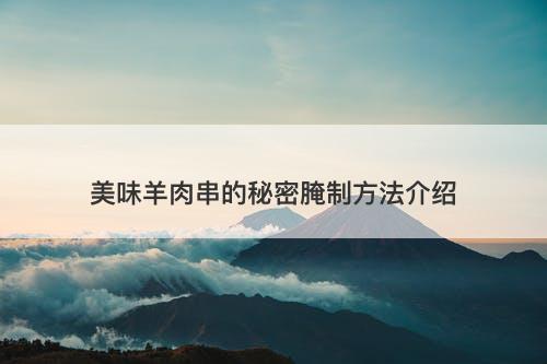 美味羊肉串的秘密腌制方法介绍