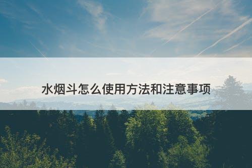 水烟斗怎么使用方法和注意事项