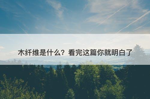 木纤维是什么？看完这篇你就明白了