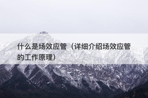 什么是场效应管（详细介绍场效应管的工作原理）