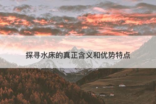 探寻水床的真正含义和优势特点