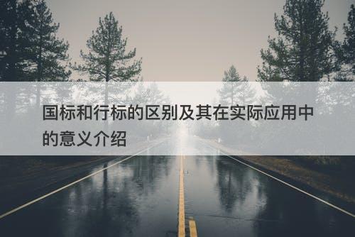 国标和行标的区别及其在实际应用中的意义介绍