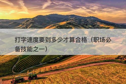 打字速度要到多少才算合格（职场必备技能之一）