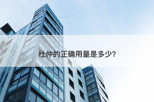 杜仲的正确用量是多少？