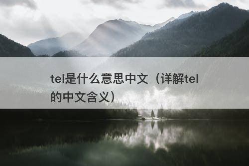 tel是什么意思中文（详解tel的中文含义）