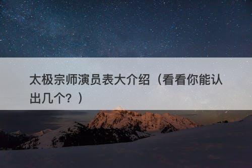 太极宗师演员表大介绍（看看你能认出几个？）