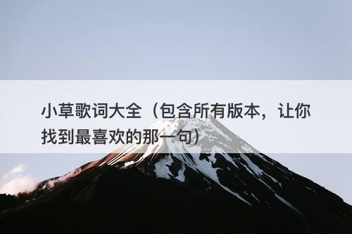 小草歌词大全（包含所有版本，让你找到最喜欢的那一句）