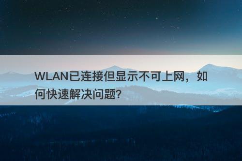 WLAN已连接但显示不可上网，如何快速解决问题？