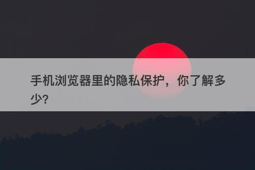 手机浏览器里的隐私保护，你了解多少？