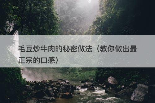 毛豆炒牛肉的秘密做法（教你做出最正宗的口感）