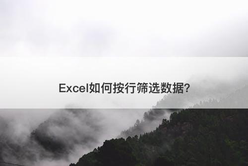 Excel如何按行筛选数据？