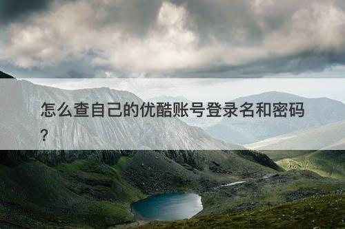 怎么查自己的优酷账号登录名和密码？