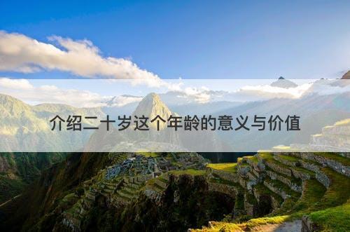 介绍二十岁这个年龄的意义与价值