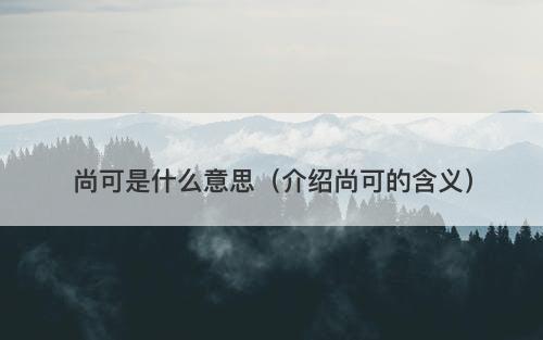 尚可是什么意思（介绍尚可的含义）