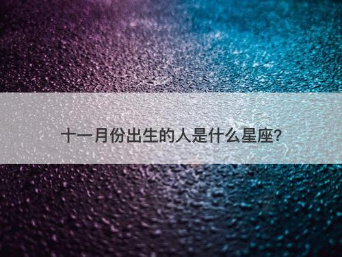 十一月份出生的人是什么星座？