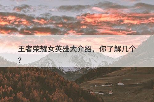 王者荣耀女英雄大介绍，你了解几个？
