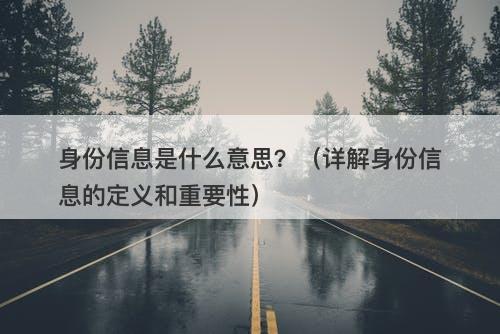 身份信息是什么意思？（详解身份信息的定义和重要性）