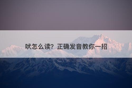吠怎么读？正确发音教你一招