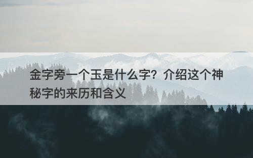 金字旁一个玉是什么字？介绍这个神秘字的来历和含义