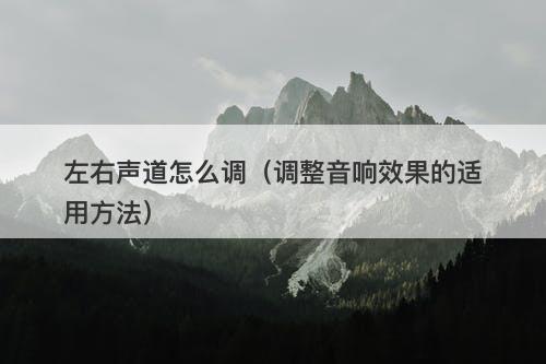 左右声道怎么调（调整音响效果的适用方法）