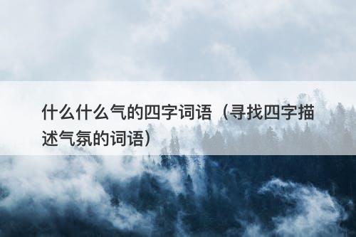 什么什么气的四字词语（寻找四字描述气氛的词语）