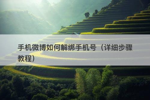 手机微博如何解绑手机号（详细步骤教程）