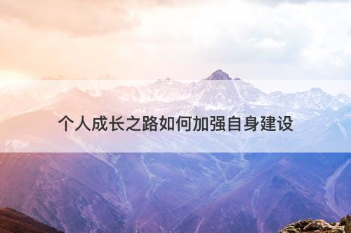 个人成长之路如何加强自身建设