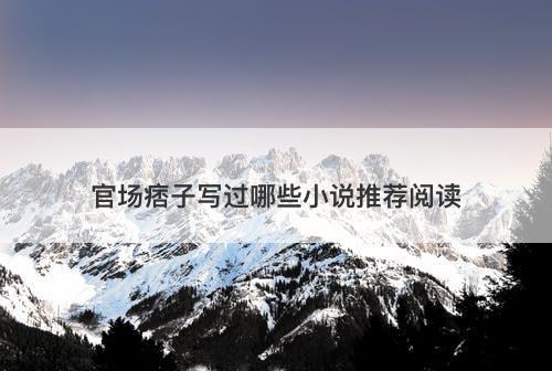 官场痞子写过哪些小说推荐阅读