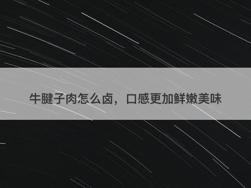 牛腱子肉怎么卤，口感更加鲜嫩美味