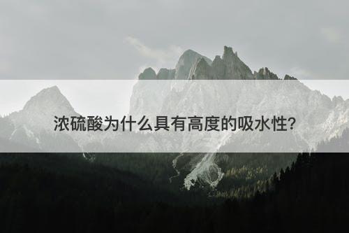浓硫酸为什么具有高度的吸水性？