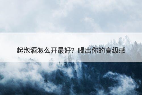 起泡酒怎么开最好？喝出你的高级感