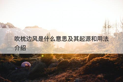 吹枕边风是什么意思及其起源和用法介绍