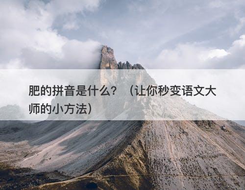 肥的拼音是什么？（让你秒变语文大师的小方法）