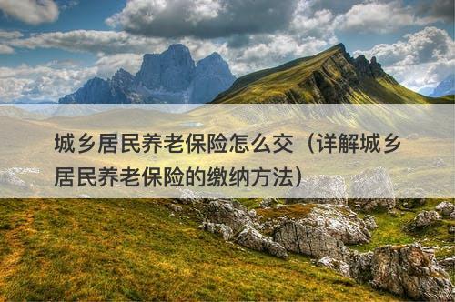城乡居民养老保险怎么交（详解城乡居民养老保险的缴纳方法）
