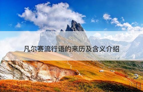 凡尔赛流行语的来历及含义介绍