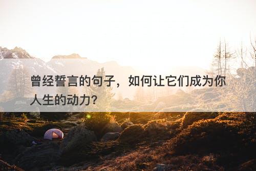 曾经誓言的句子，如何让它们成为你人生的动力？