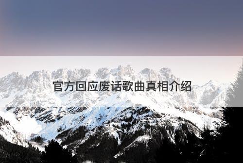 官方回应废话歌曲真相介绍
