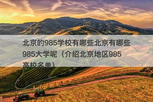 北京的985学校有哪些北京有哪些985大学呢（介绍北京地区985高校名单）