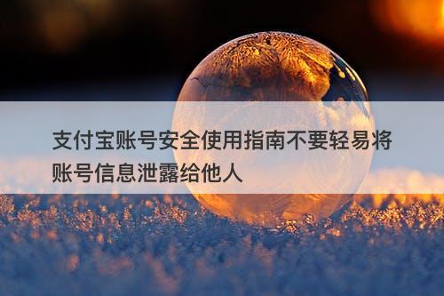 支付宝账号安全使用指南不要轻易将账号信息泄露给他人